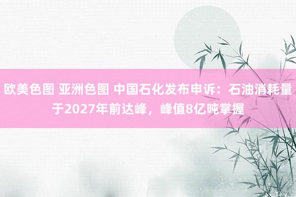 欧美色图 亚洲色图 中国石化发布申诉：石油消耗量于2027年前达峰，峰值8亿吨掌握