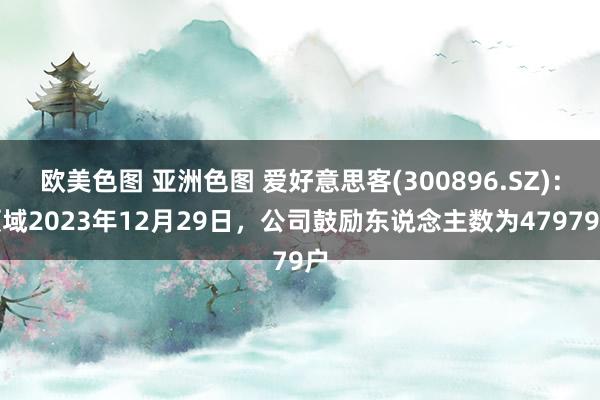 欧美色图 亚洲色图 爱好意思客(300896.SZ)：领域2023年12月29日，公司鼓励东说念主数为47979户