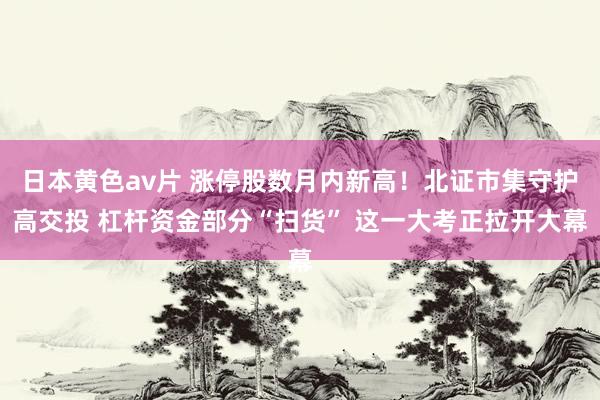 日本黄色av片 涨停股数月内新高！北证市集守护高交投 杠杆资金部分“扫货” 这一大考正拉开大幕