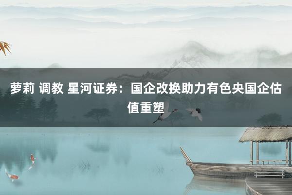 萝莉 调教 星河证券：国企改换助力有色央国企估值重塑